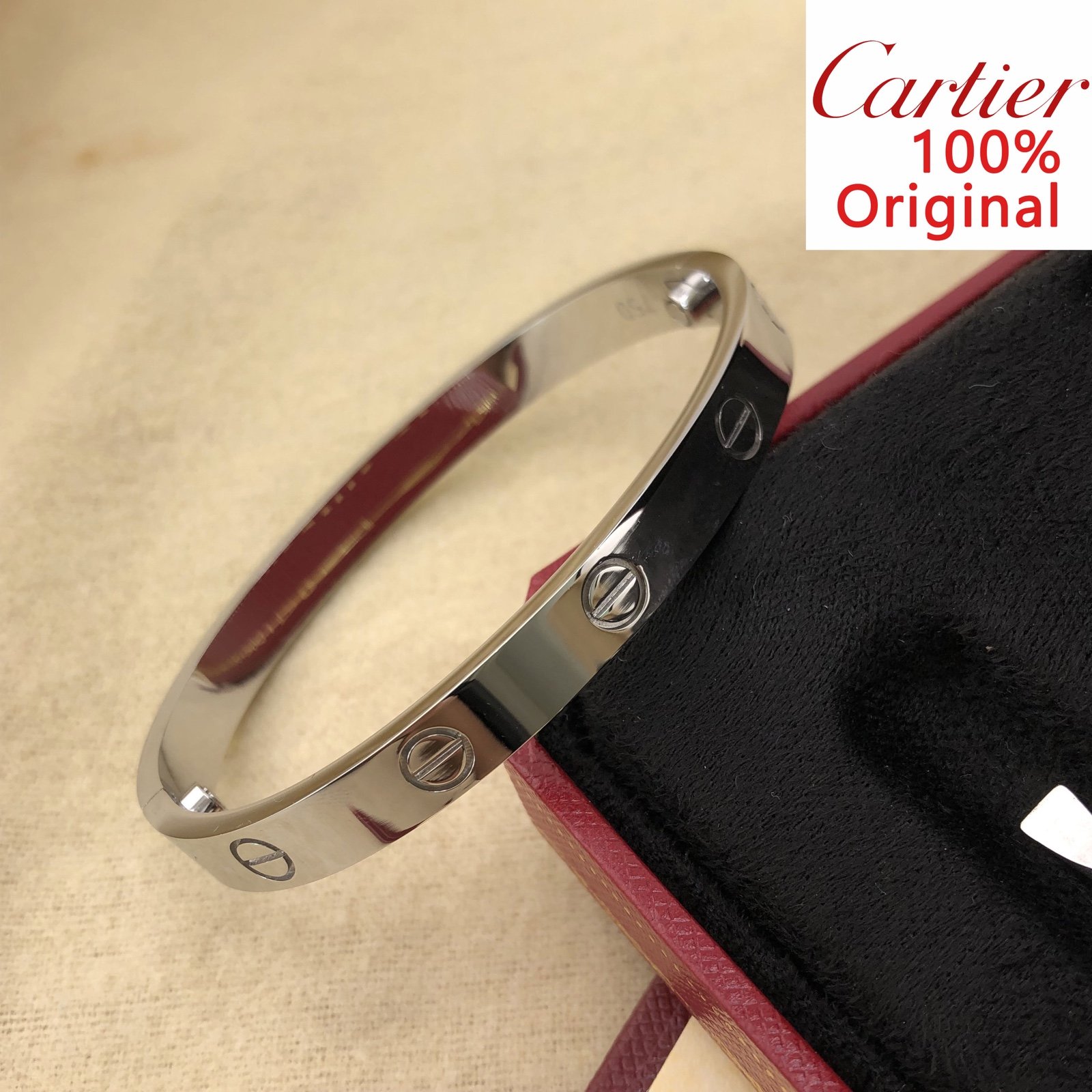 Vintage 18k White Gold Love Bracelet