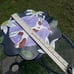 Ceramic Cake Stand Groovy Dog and Cat Chaleur K Gelff L Cheng 12 inch x 7.5 inch