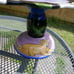 Ceramic Cake Stand Groovy Dog and Cat Chaleur K Gelff L Cheng 12 inch x 7.5 inch