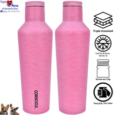 Corkcicle Stainless Steel Triple-Insulated Heathered Pink 16-oz Canteen 2016PHP