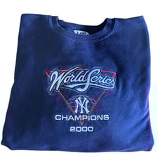 Vintage 2000 World Series Champions NY Yankees Sweatshirt Embroidered Lee Sz XXL