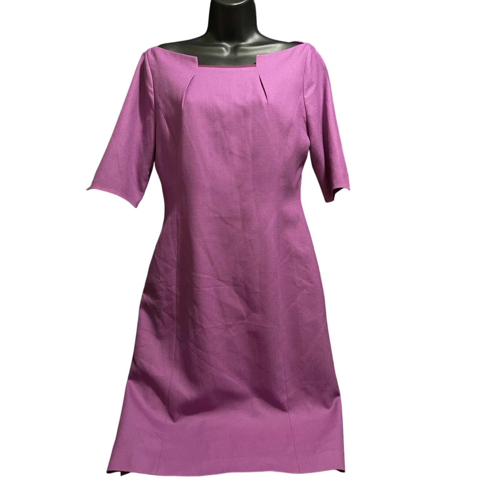 Elie Tahari Purple 3/4 Sleeve Pencil Midi Dress - Size 8