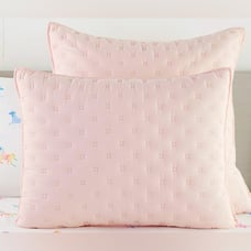 Pink Square Stitch Sham Cover by Pottery Barn NEW with Tags