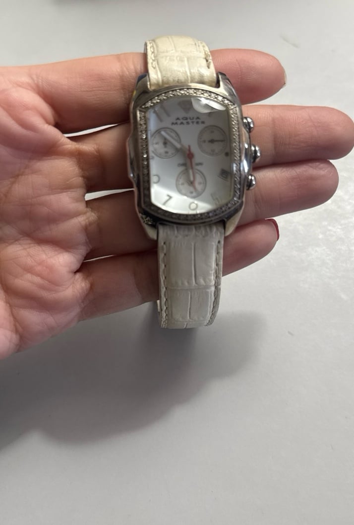 Aqua Master Professional Chronograph Ladies Quartz Watch with Diamonds