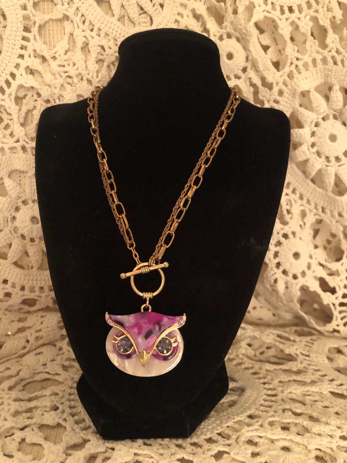 Vintage Rare & Unique Betsey Johnson Owl Necklace