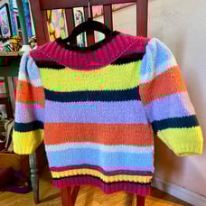 Free People Foxy Stripe Sweater Pullover - Size XS Wool Blend Extra Small EUC