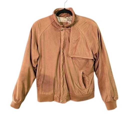 Vintage 90s Marlboro Adventure Team Leather Bomber Jacket Mens Size L Brown Flaw