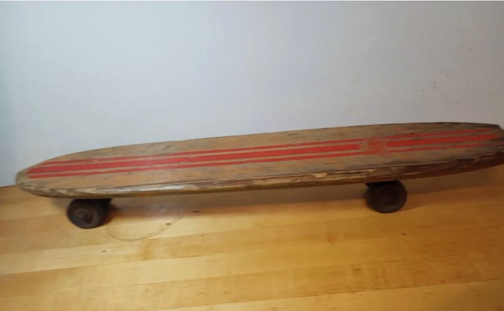 Vintage 1960s Nash Goofy Foot Sidewalk Surf Board/ Skateboard
