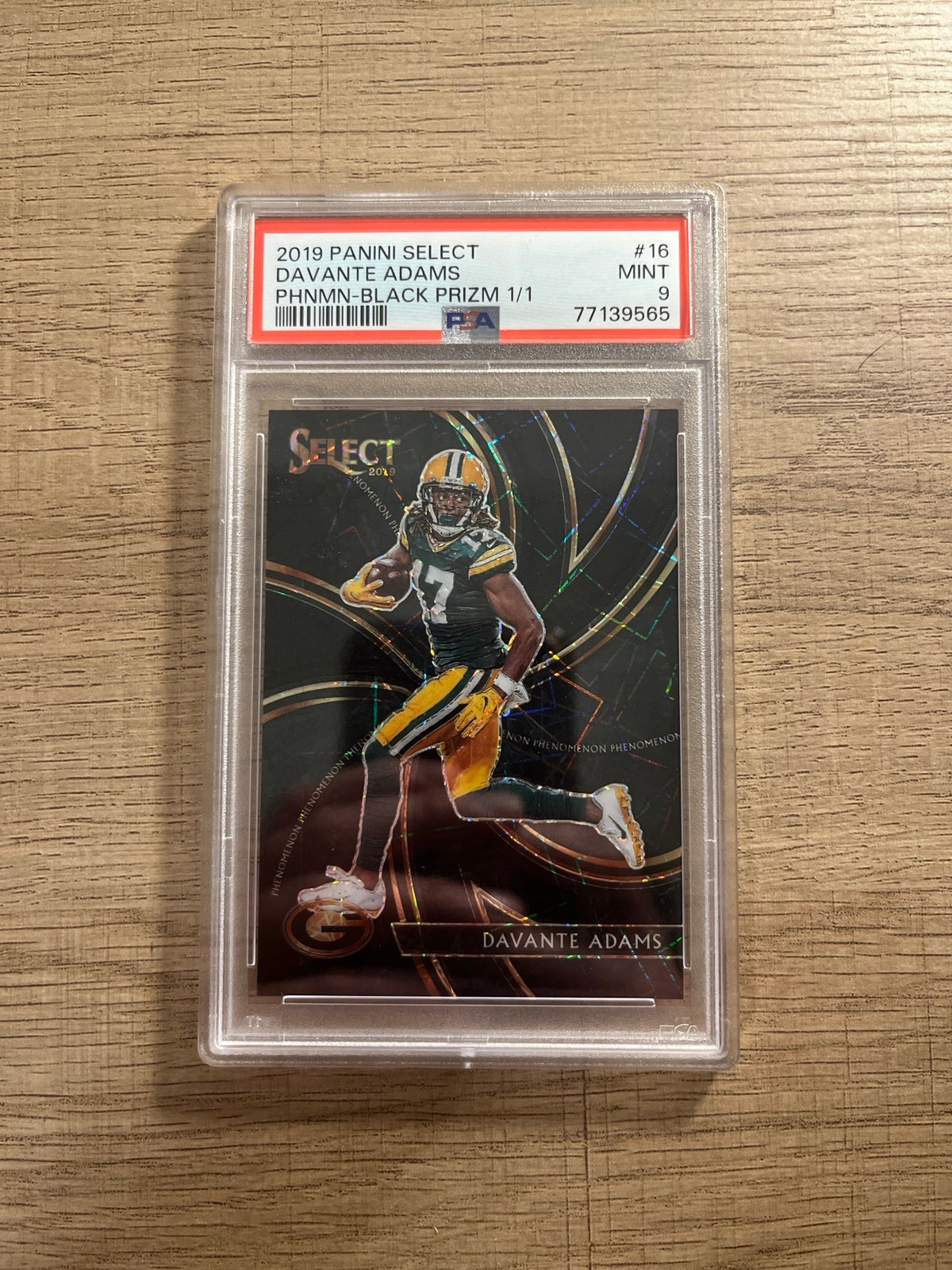 2019 Panini Select Davante Adams Phenomenon Black Prizm 1/1 PSA 9