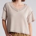 Lush Ribbed V-Neck Sweater Taupe Size Large NWT