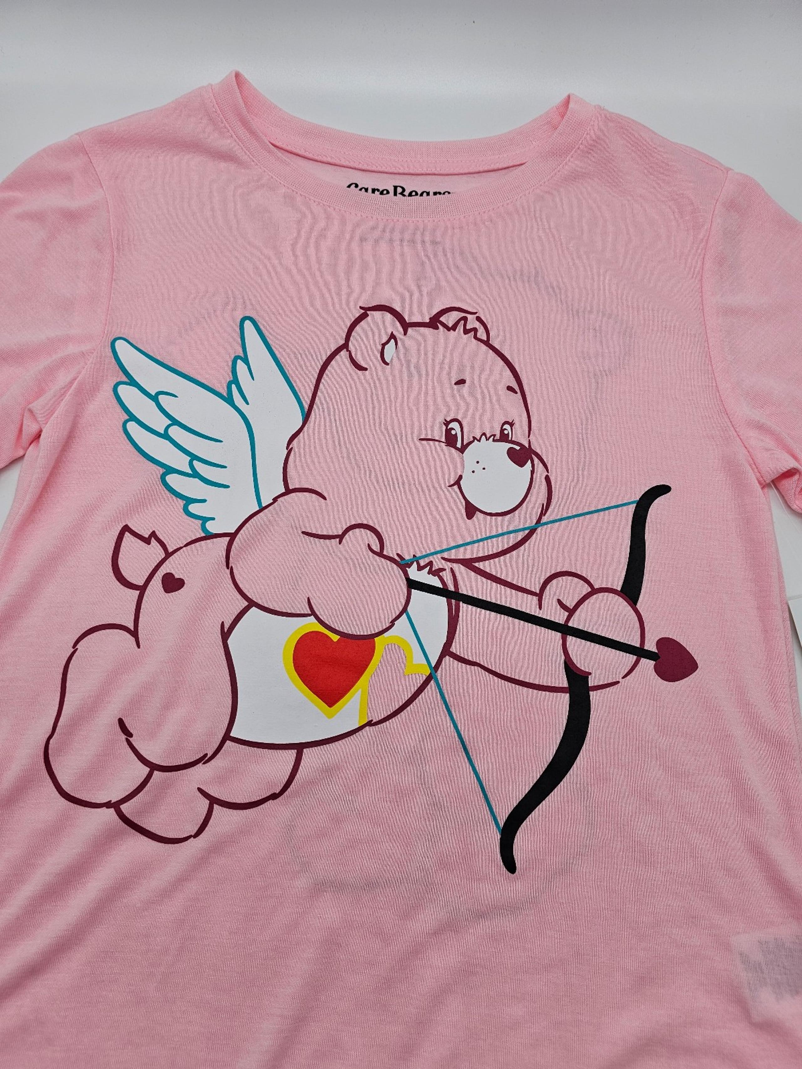 Junior's Knit Care Bears T-Shirt Pink Love-a-lot Bear Sz L