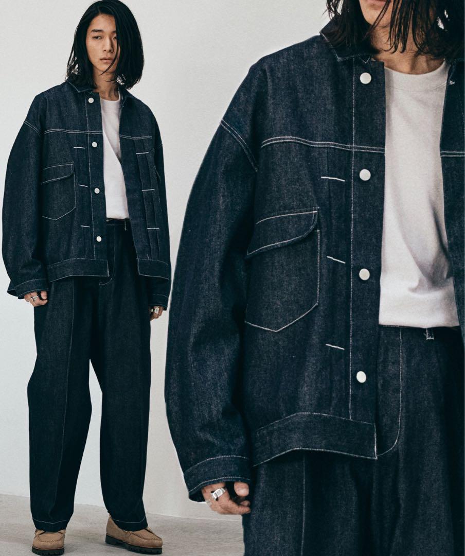 【新品】WYM LIDNM HEAVY OZ WIDE DENIM JACKET WYM】HEAVY OZ WIDE DENIM SET-UP
