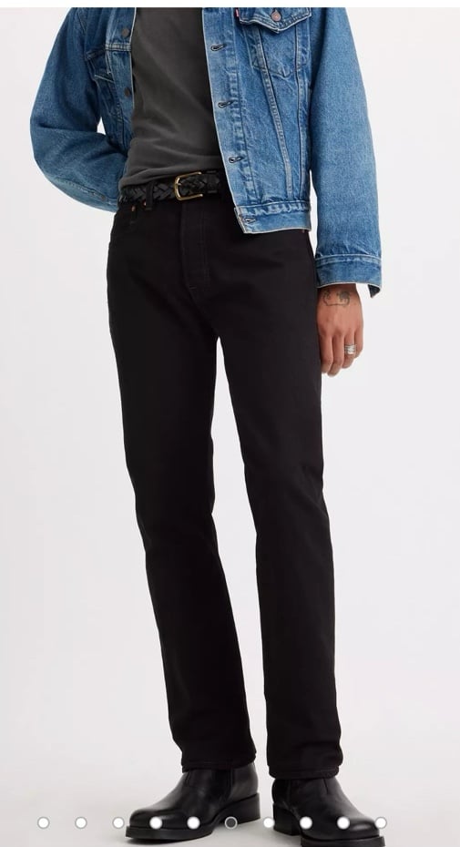 Brand new men's authentic Levi 501 black jeans 35x34