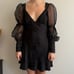 For Love & Lemons Gabrielle Puff Sleeve Mini Dress Black