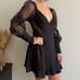For Love & Lemons Gabrielle Puff Sleeve Mini Dress Black