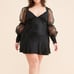 For Love & Lemons Gabrielle Puff Sleeve Mini Dress Black