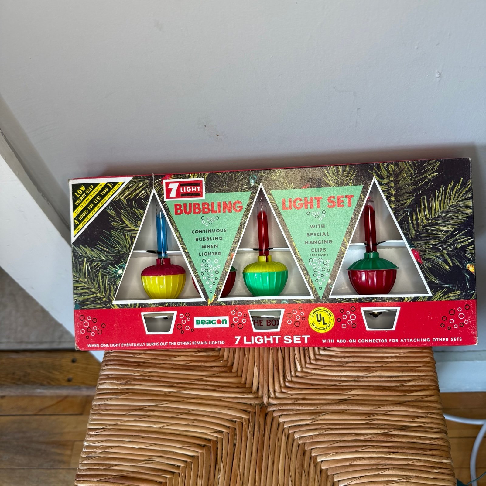 Partial set vintage Christmas bubble lights