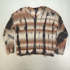 Charlie B Sweater Womens Medium striped ombre Long Sleeve V-neck