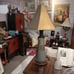 Vintage 1940s Chinese pewter lamp with shade