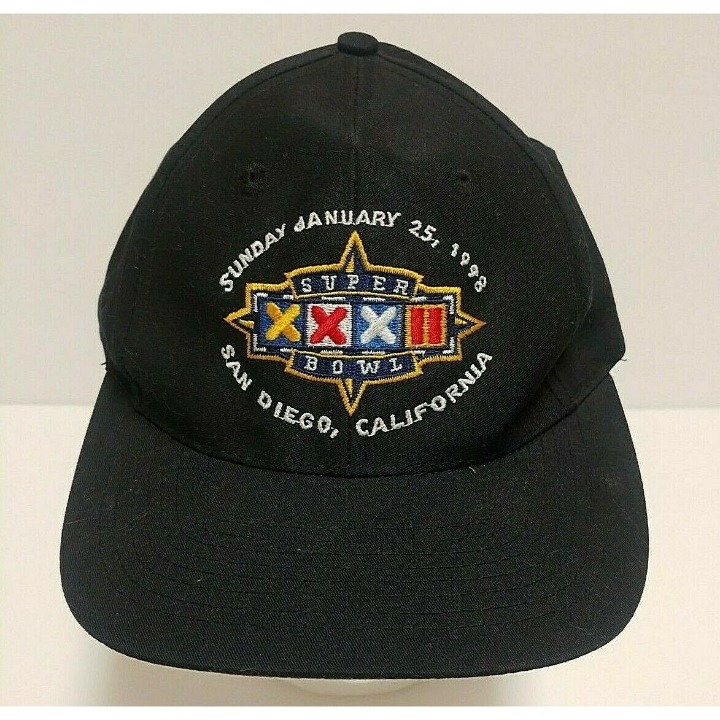 NOS Super Bowl XXXII San Diego 1998 Black Snapback Hat Cap