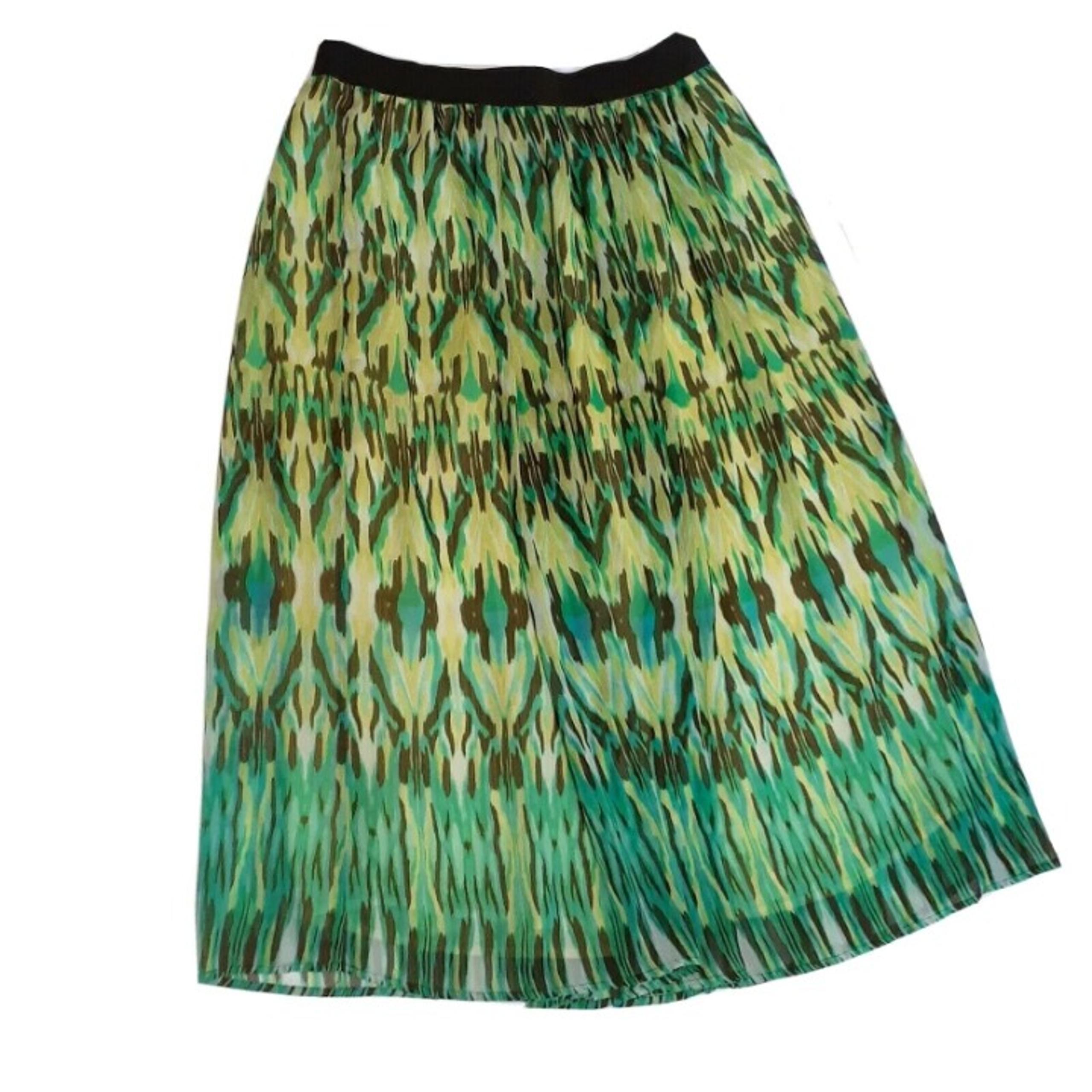 Ruby Rd Long Maxi Skirt ~ Sz 8P ~ Brown,Yellow,Green ~ Lined ~ Stretch Waist