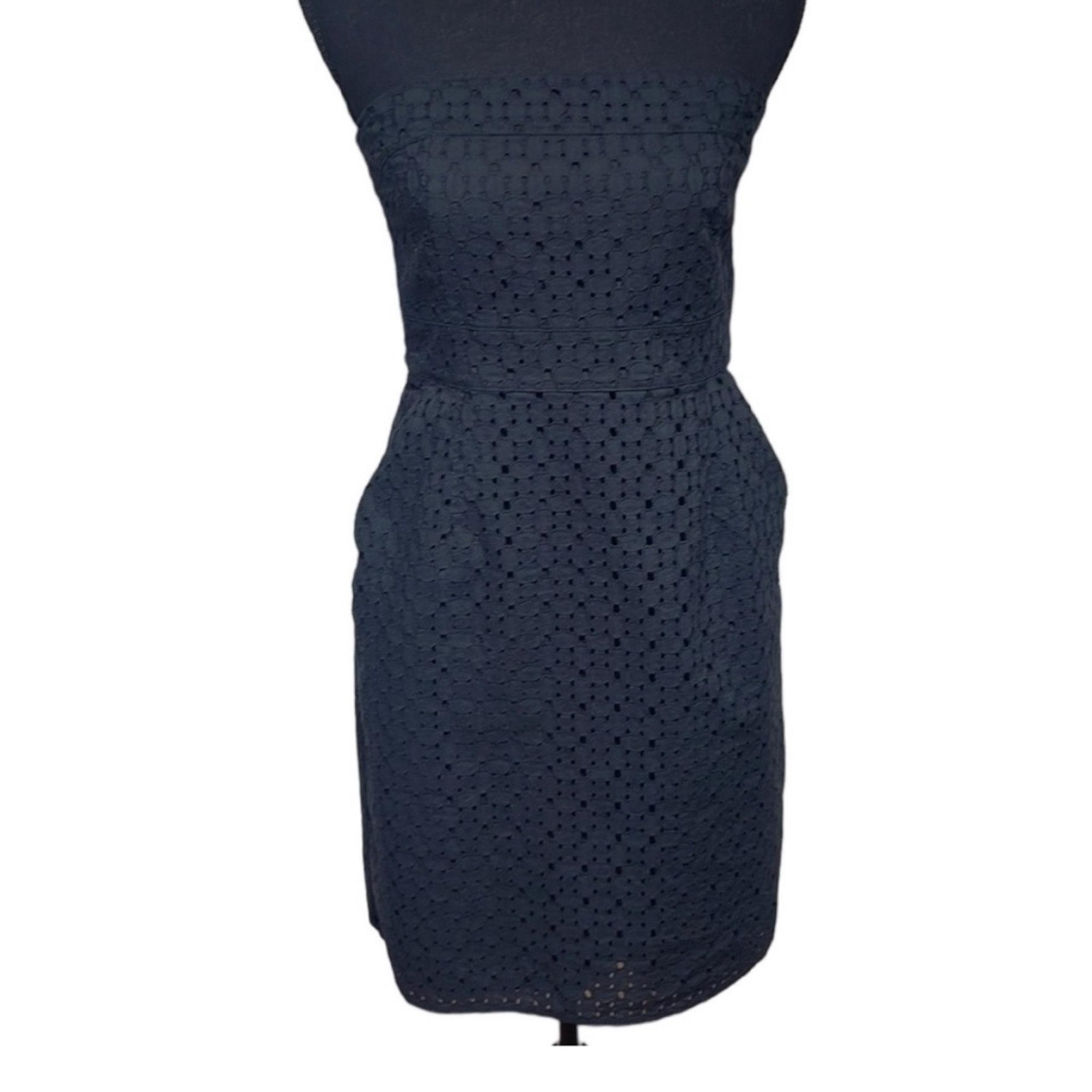 New York & Co Strapless Eyelet Dress Size 6