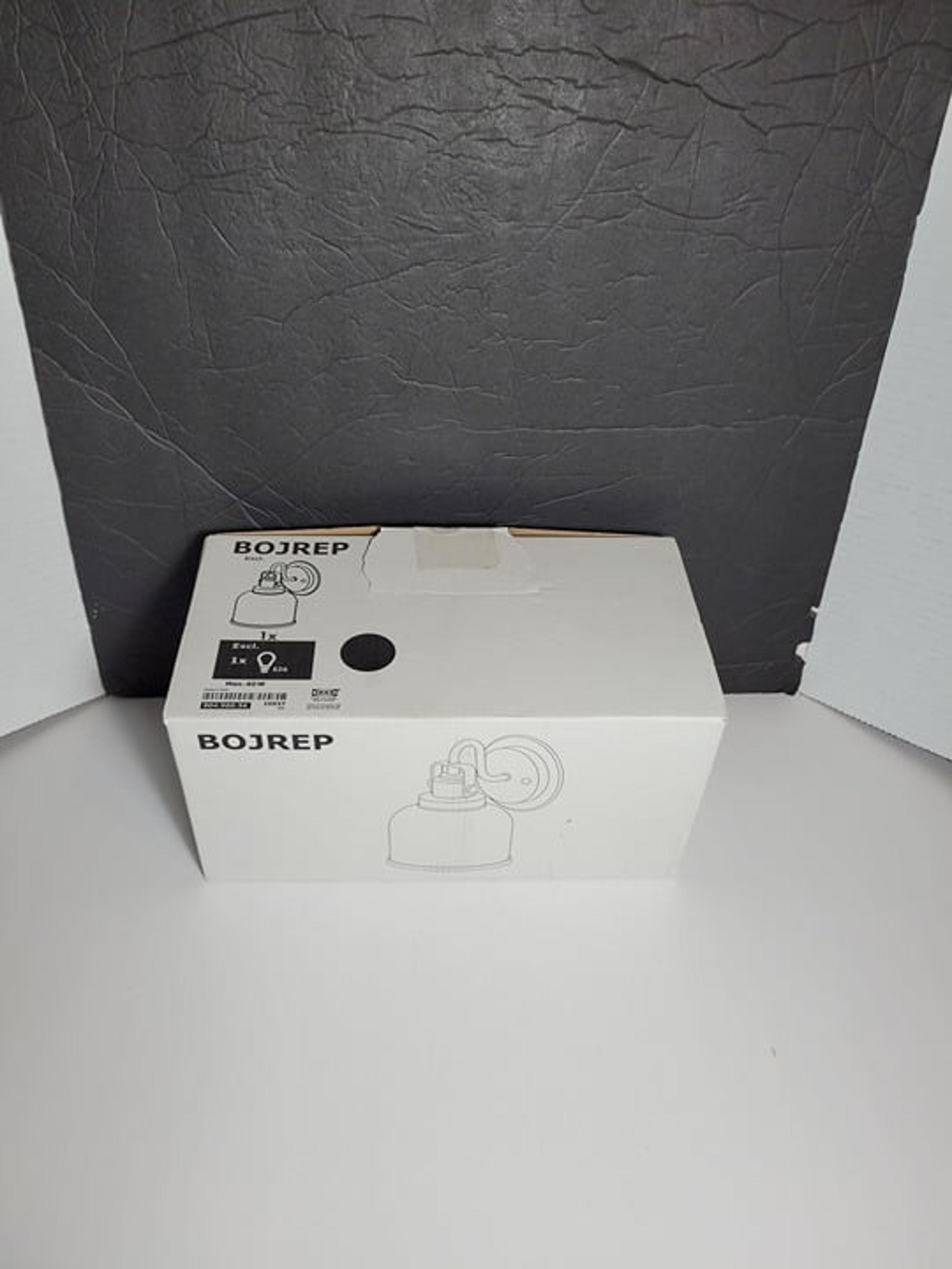 IKEA BOJREP Wall Lamp Black New Hardwire Installation 904.900.56 New Open Box