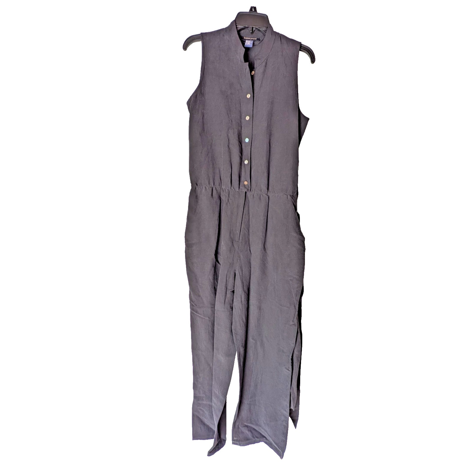 BOSTON PROPER Women's Black Jumpsuit w/ Belt Sz 10