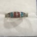 Vintage Turquoise Coral Silver Ring