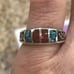Vintage Turquoise Coral Silver Ring