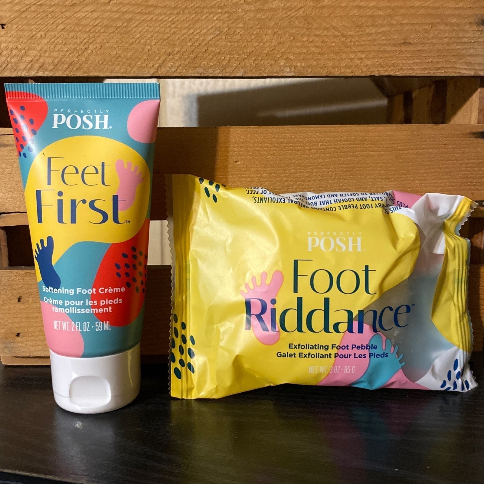 Feet First lotion & Foot Radiance pebble scrub Perfectly Posh