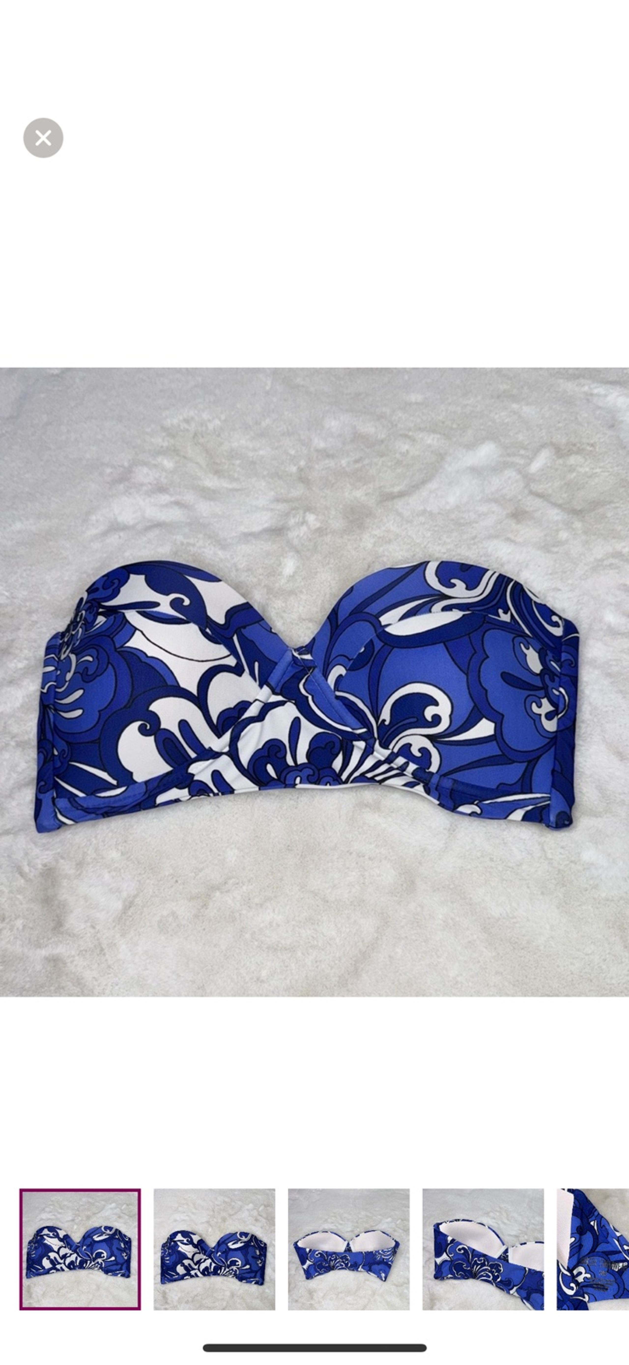 MIKOH Padded Strapless Bandeau Bikini Top Size Large