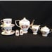 11 Pc. Tea For Two Violets on White Gold Trim Tea Set