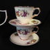 11 Pc. Tea For Two Violets on White Gold Trim Tea Set
