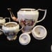 11 Pc. Tea For Two Violets on White Gold Trim Tea Set