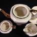 11 Pc. Tea For Two Violets on White Gold Trim Tea Set