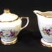11 Pc. Tea For Two Violets on White Gold Trim Tea Set