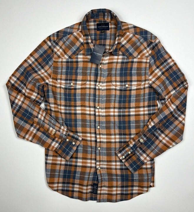 NEW! Lucky Brand Men's S Plaid Long Sleeve Shirt NWT 79.50