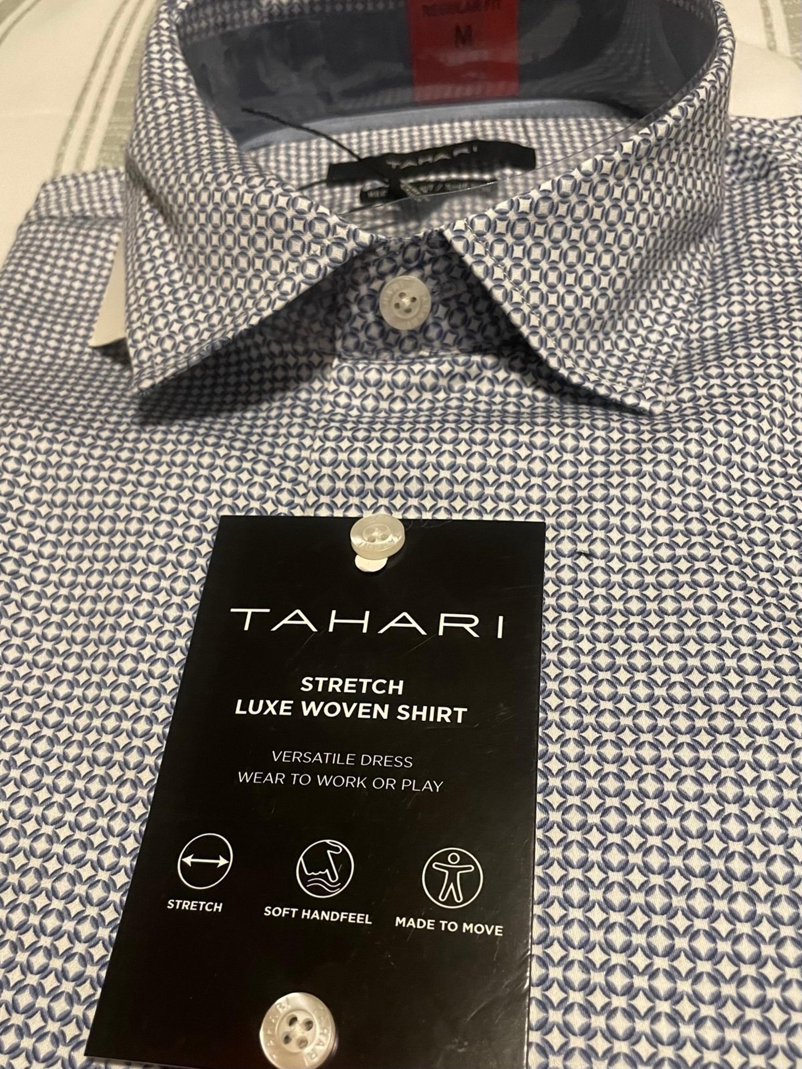 Tahari Men’s Shirt Regular Fit Stretch M