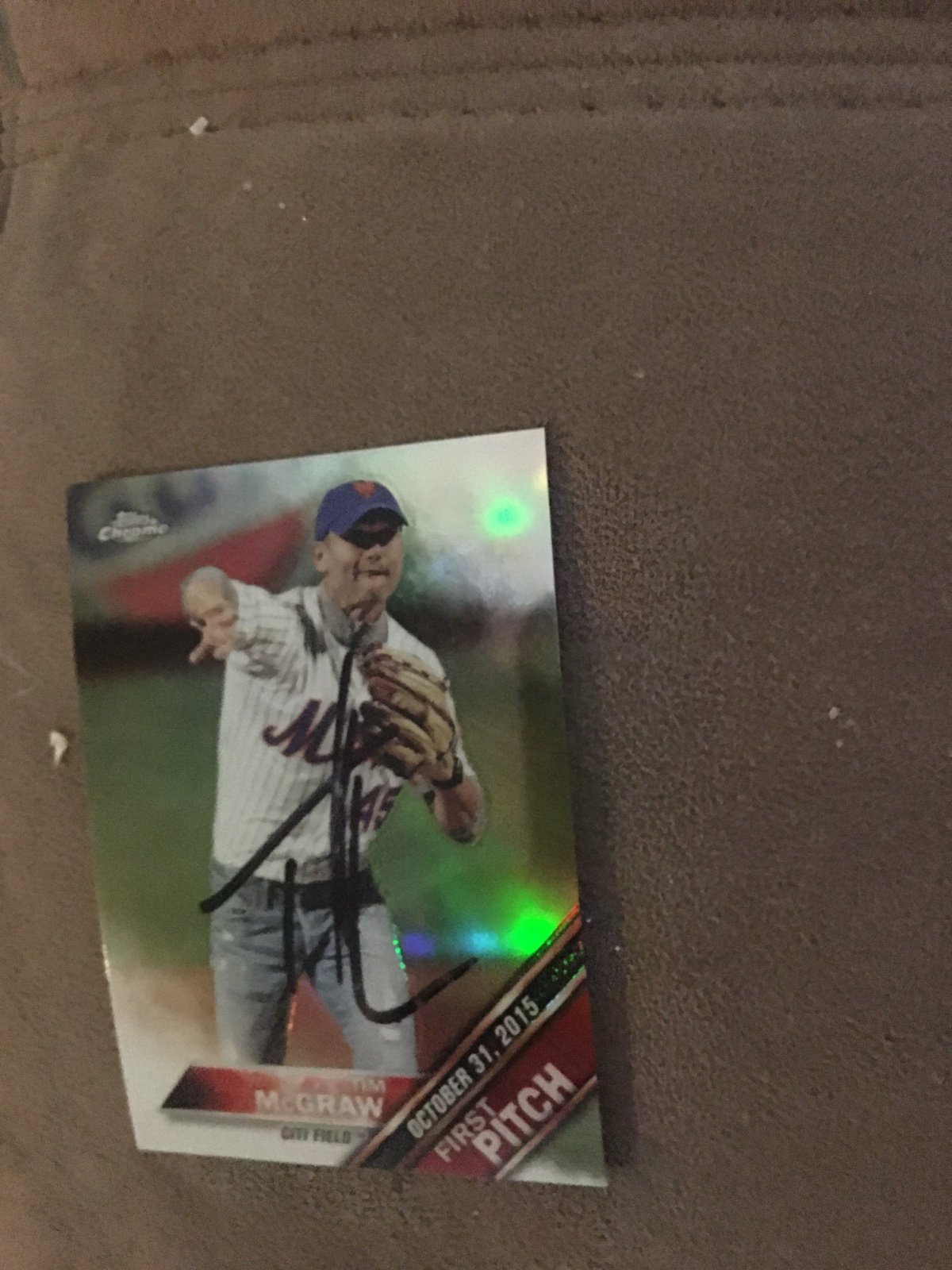 Tim McGraw autographed baseball card insert