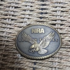 NRA golden eagle belt buckle