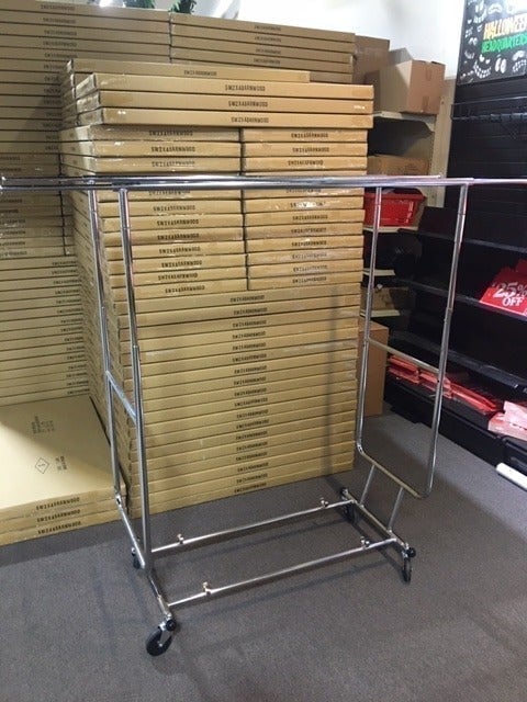 Double Rail Rolling Clothing Rack (Reference:GR200)