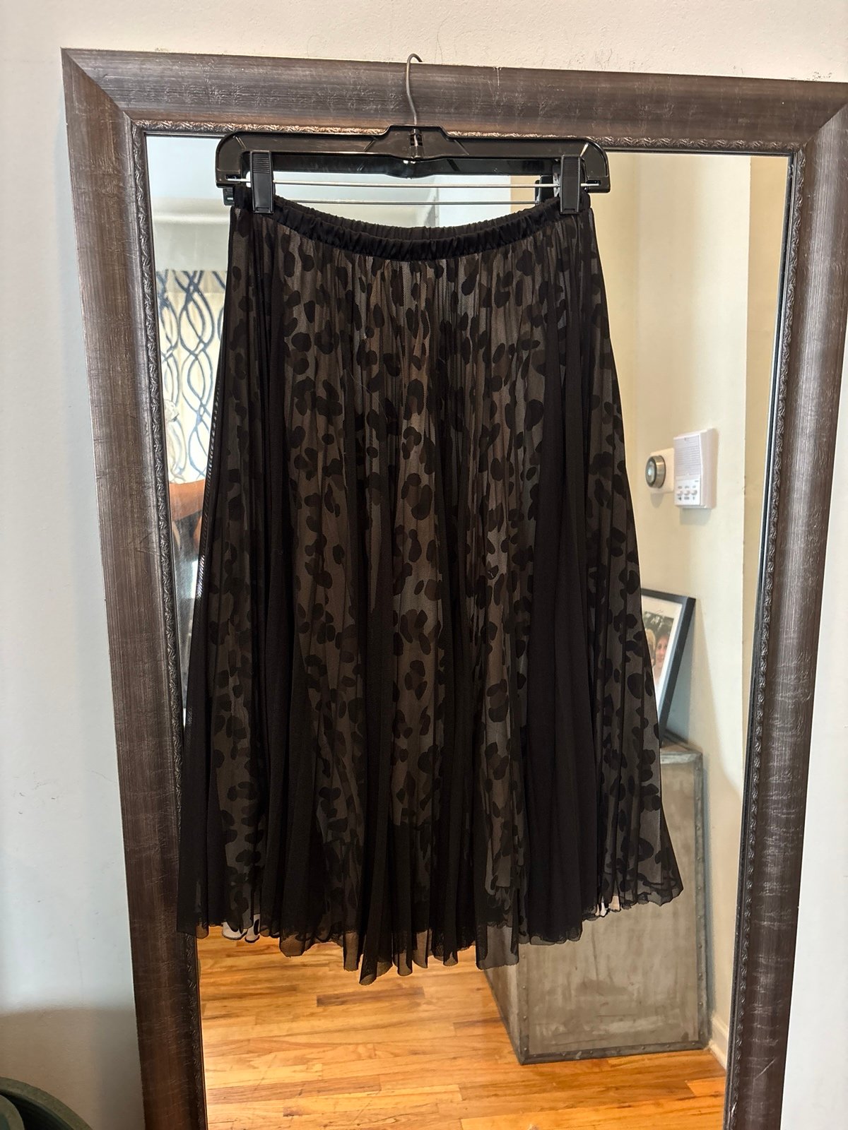 Loyd Ford leopard pleated chiffon skirt