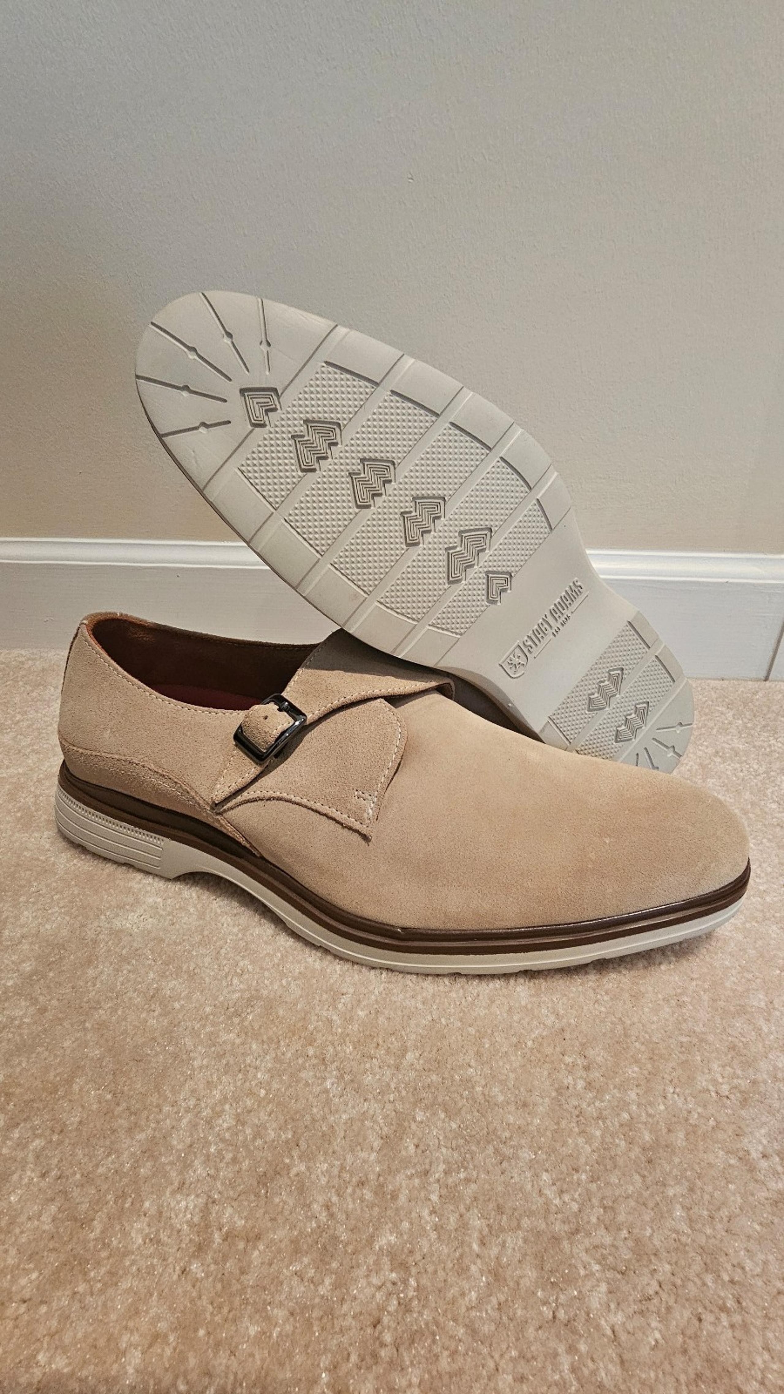 Stacy Adam Men’s Monk strap tan  Suede  Shoes sz 9 Tan pre-owned