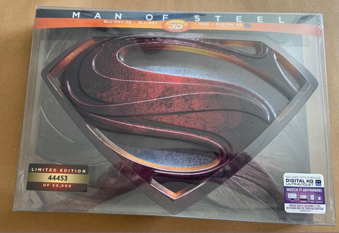 Superman Man Of Steel Blu-Ray 3D, Blu-Ray, DVD Digital Clloection Box Set