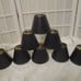 Set of 8 vintage black vinyl reptile embossed clip on chandelier shades