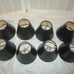 Set of 8 vintage black vinyl reptile embossed clip on chandelier shades