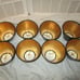 Set of 8 vintage black vinyl reptile embossed clip on chandelier shades