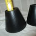 Set of 8 vintage black vinyl reptile embossed clip on chandelier shades