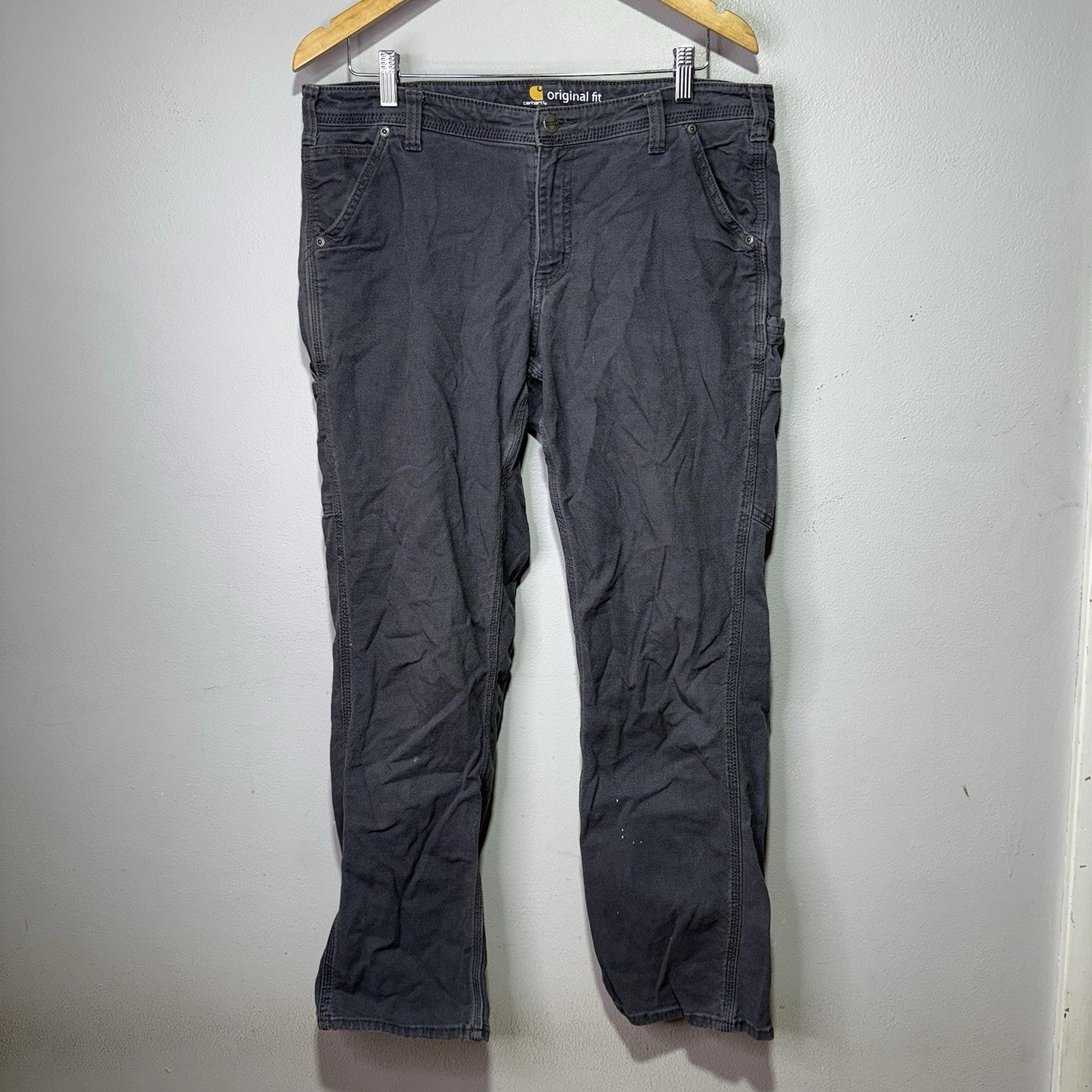Carhartt Pants Women’s 12 Tall Gray Work Original Fit Utility Cotton Stretch